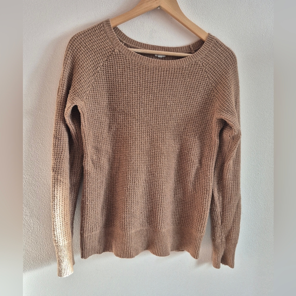 Merino Alpaca Blend Crew Neck Sweater By J Crew Tan Camel Small